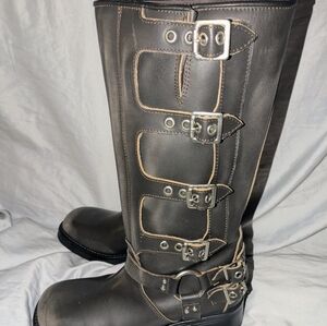 Steve Madden Rocky Brown Leather Biker Riding Moto Boots 9.5 US Women NIB